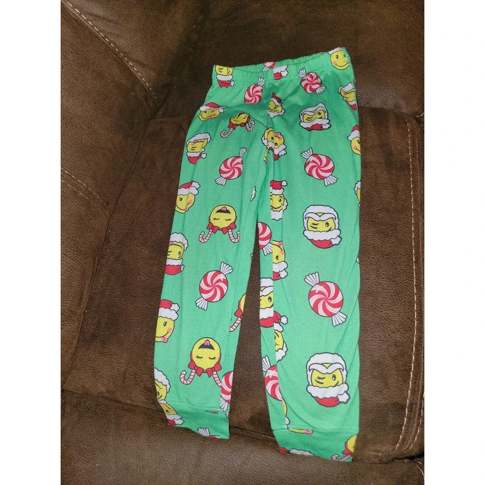 Justice Christmas‎ holiday pajamas santa emoji texting size 6 7